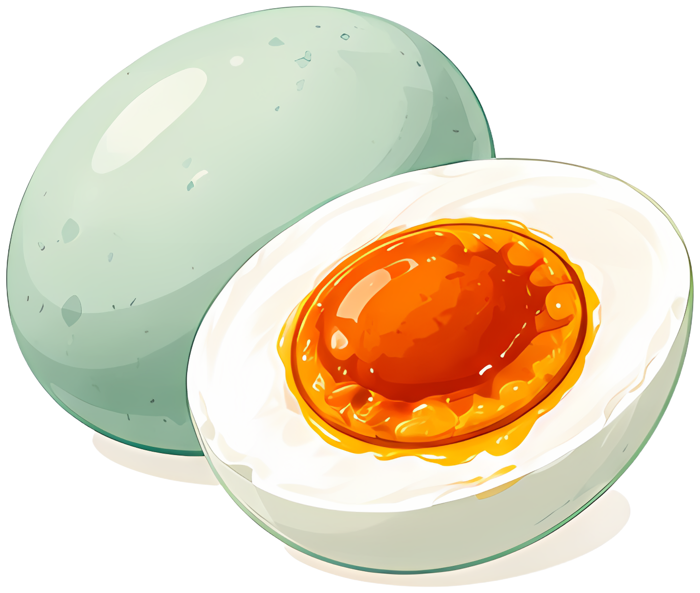 salted duck egg yolk oily green shell cut open