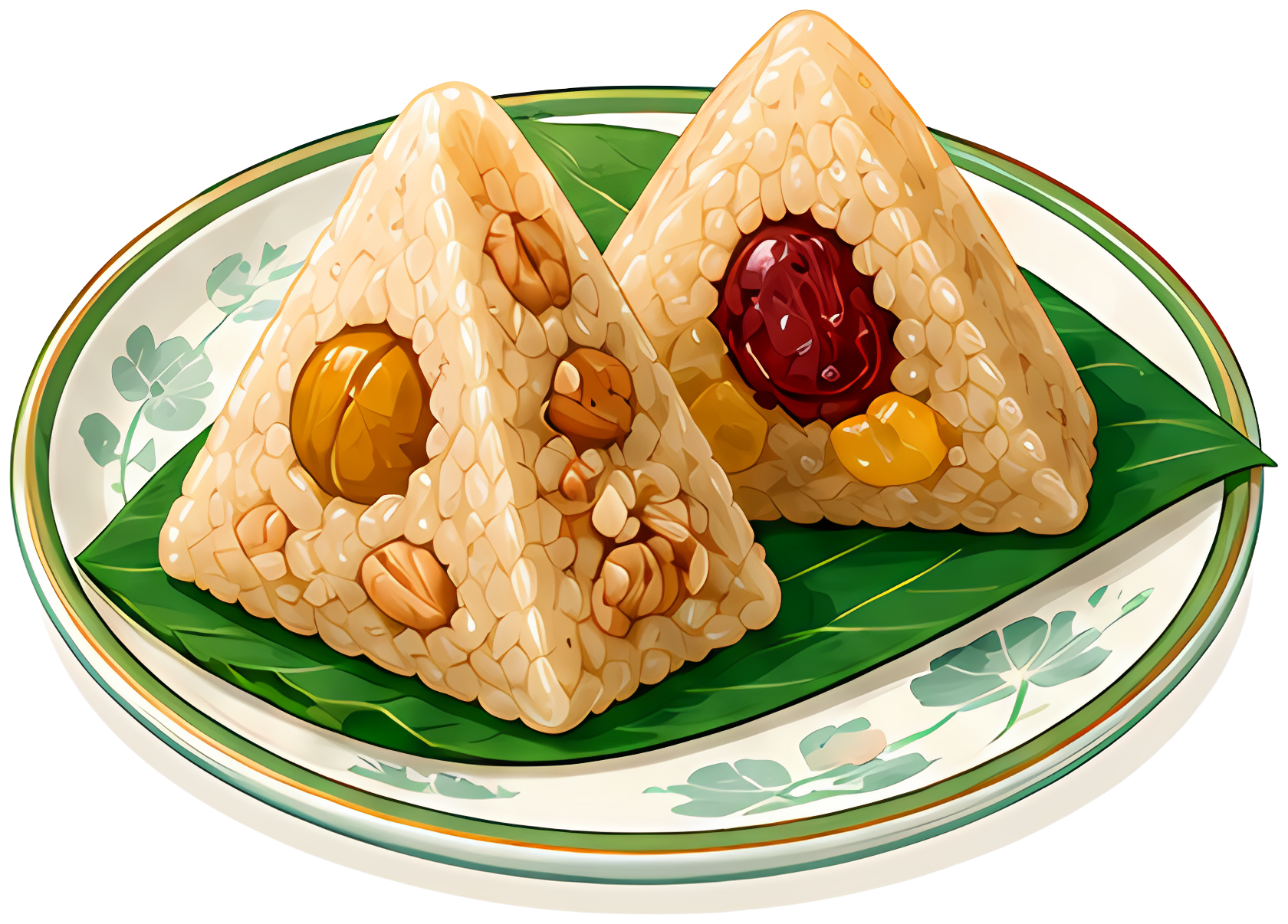 zongzi glutinous rice red date chestnut lotus leaf Dragon Boat Festival Chinese Traditional Festivals Festivals