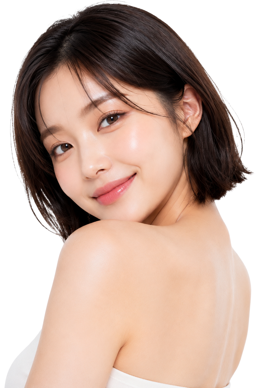 short hair smile bare shoulder fresh natural makeup Expressions & Gestures Character woman beauty