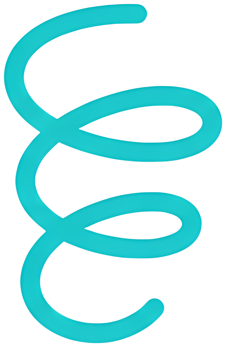 spiral curl turquoise abstract symbol colorful lines line