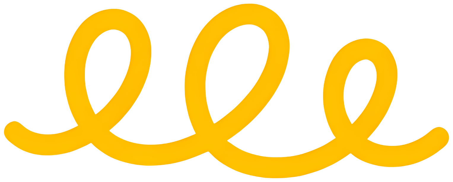 yellow curved handwritten logo abstract colorful lines line