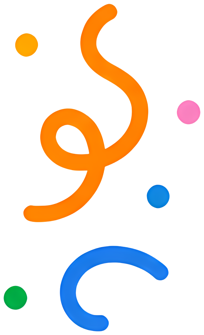 orange blue green pink yellow curved lines line celebration birthday happiness fireworks