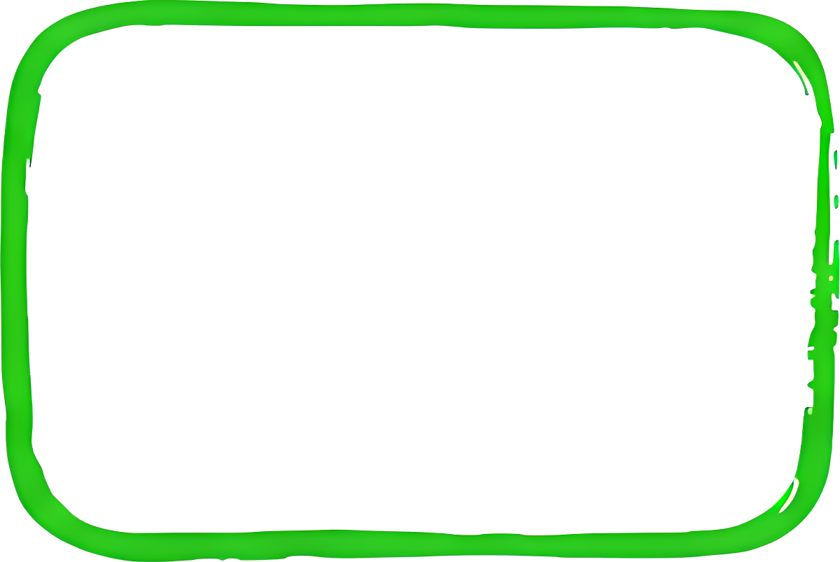 green border hand-drawn style rectangular frame blank area doodle line bubble conversation