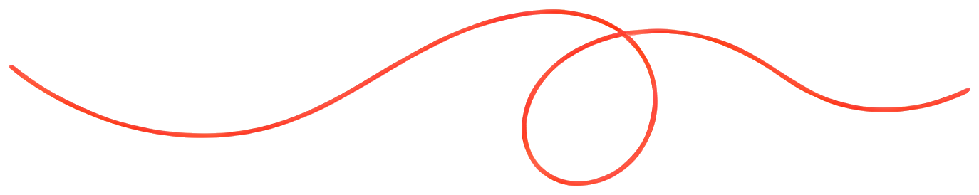 curve wavy line red line hand-drawn style decorative