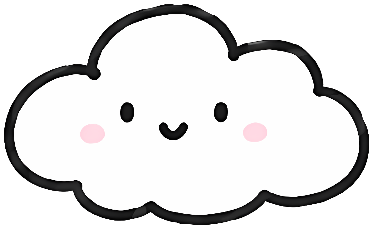 cloud cute cartoon smiling pink cheeks Expressions & Gestures Character hand-drawn weather