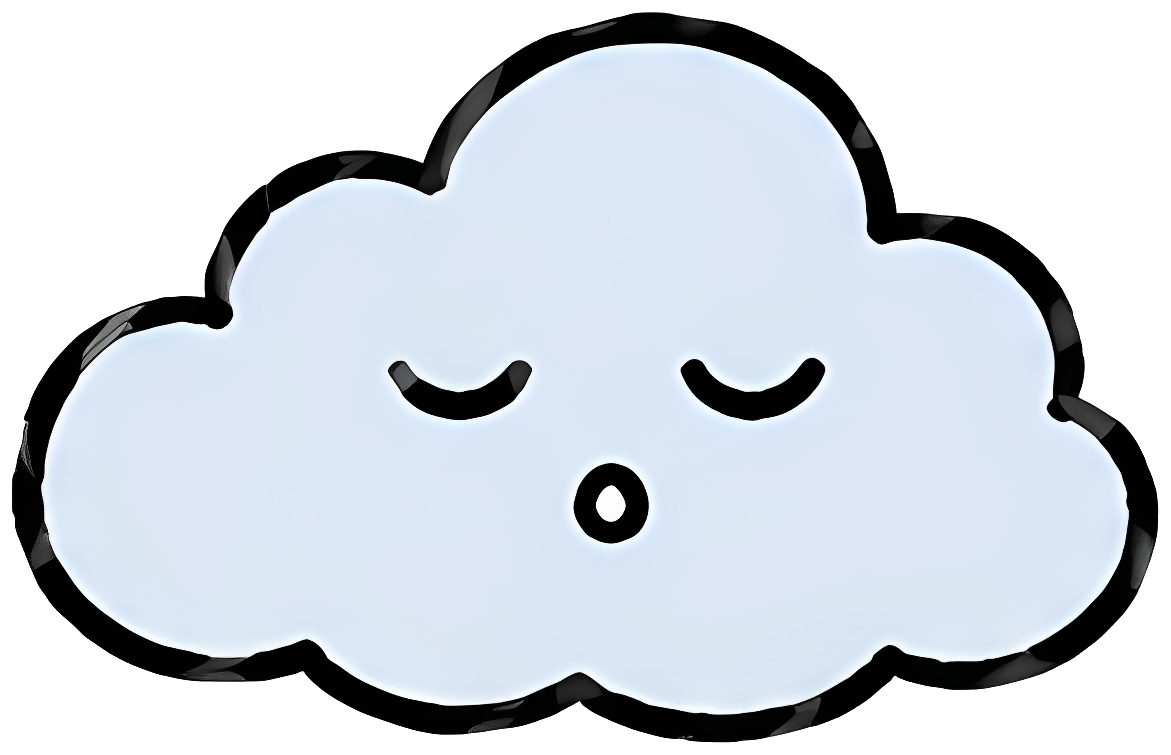 cloud closed eyes sleeping cute cartoon weather hand-drawn
