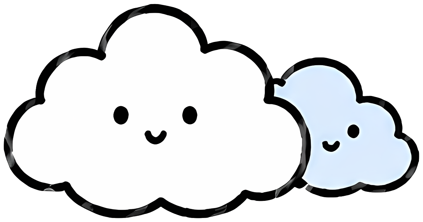 cloud cute cartoon smiling white Expressions & Gestures Character weather hand-drawn