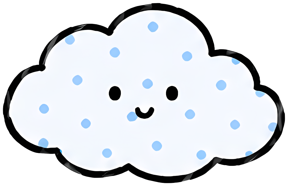 cloud cute blue polka dots smiling cartoon Expressions & Gestures Character weather hand-drawn