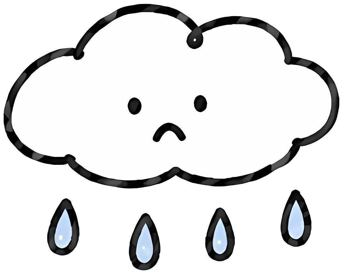 cloud rain sad cartoon weather Emotions & Atmosphere Character cute hand-drawn