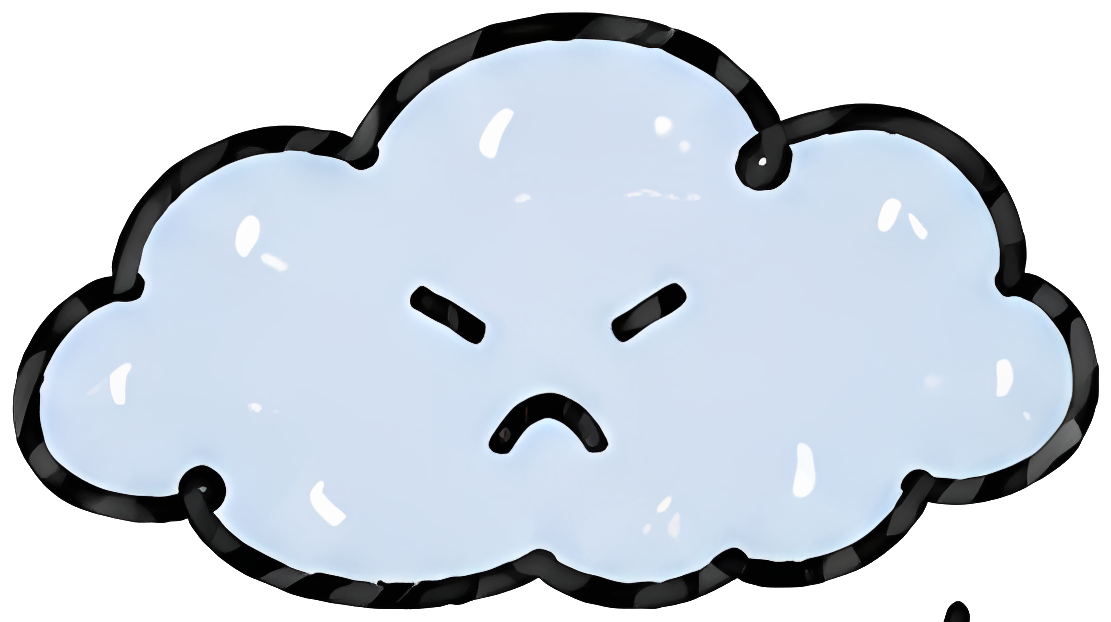 angry cloud expression cartoon weather Emotions & Atmosphere Character cute hand-drawn