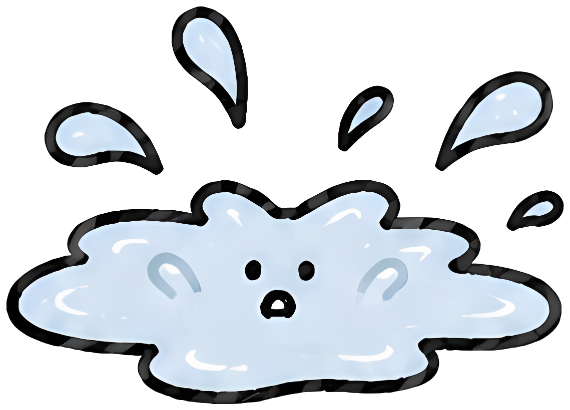 water droplet cartoon surprised liquid splashing Natural Element Details nature Expressions & Gestures Character Emotions & Atmosphere cute weather hand-drawn