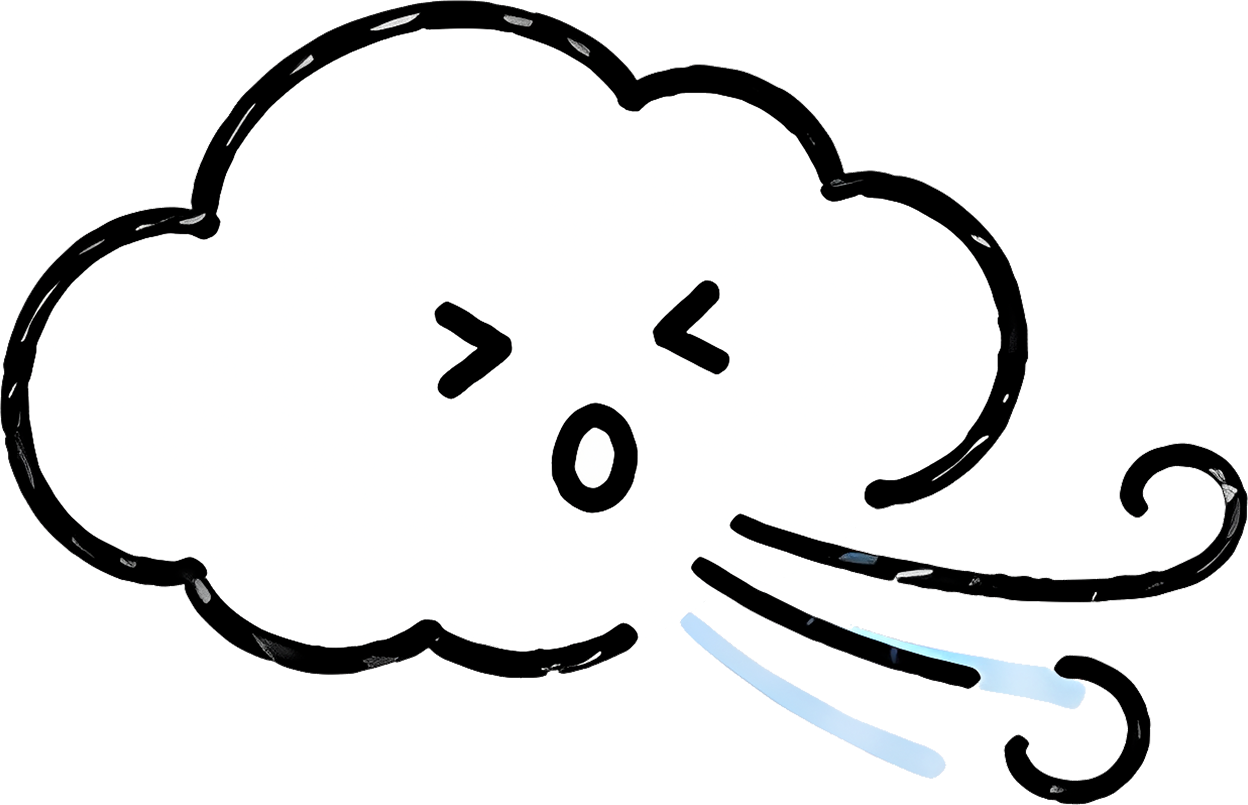 cloud wind expression anthropomorphic cartoon cute winter winter season weather hand-drawn