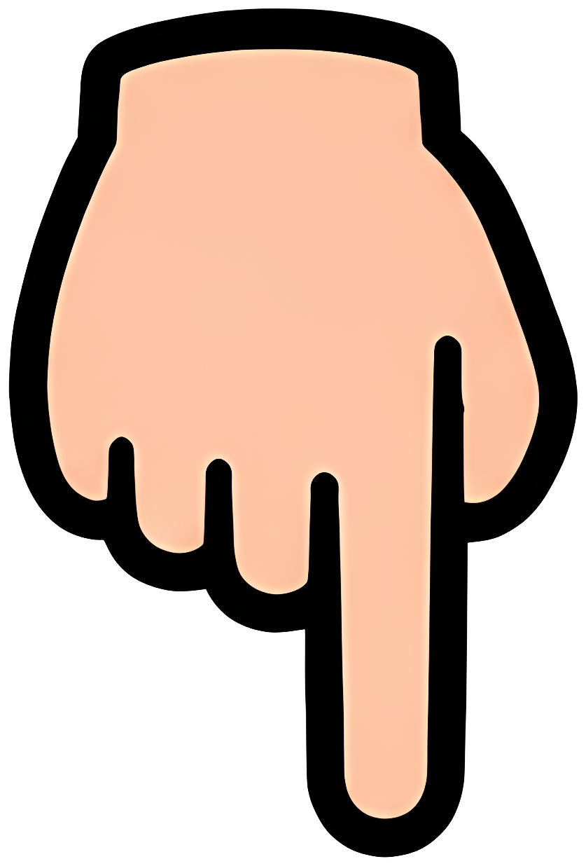 finger pointing gesture downward icon Expressions & Gestures Character Art & Design hand