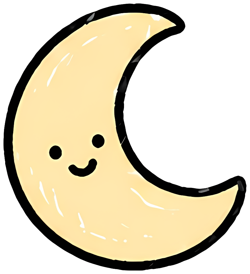 moon smiling cartoon cute night sky Expressions & Gestures Character universe