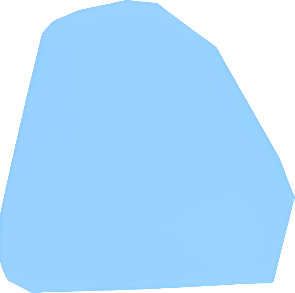 light blue irregular shape geometric figure solid fill minimalist design shape