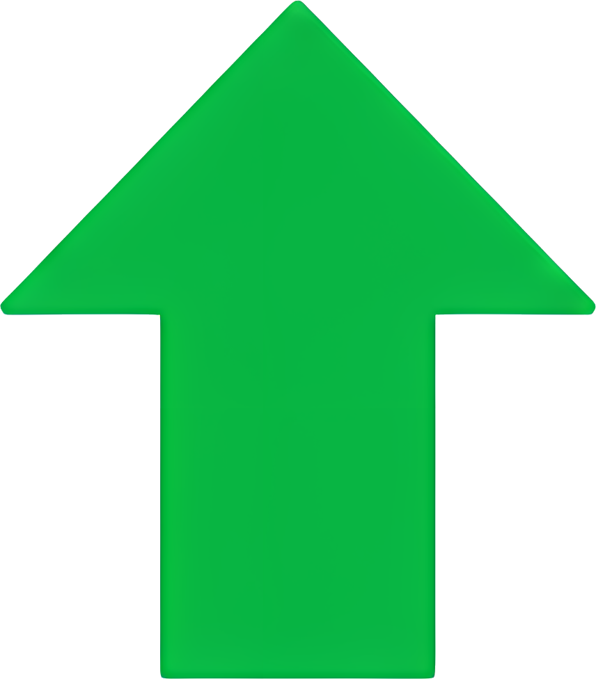 green arrow upward direction symbol Art & Design graphics shape