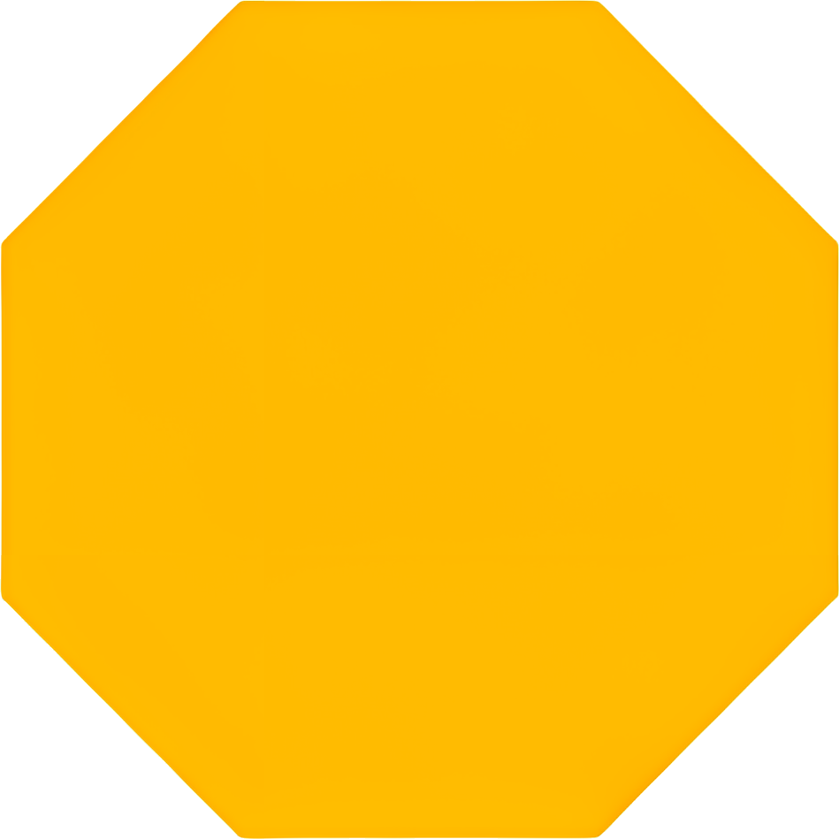 yellow octagon geometric shape solid color symmetrical graphics shape