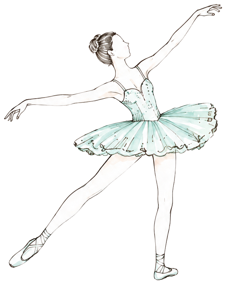 ballerina toe shoes tutu graceful pose dance movement dance dancing dance training girl woman female watercolor ballet person character