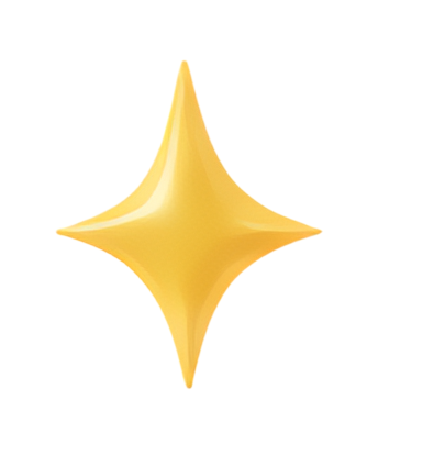 golden star sparkle effect four-pointed star glowing icon decorative element