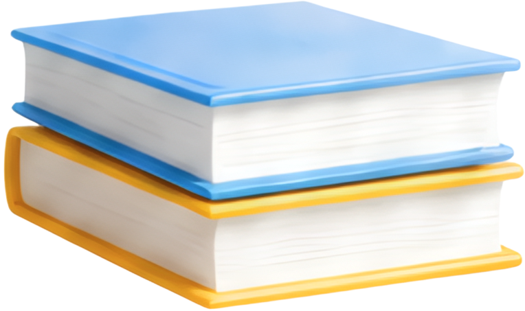 books stacked blue cover yellow cover study materials