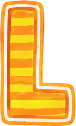 letter L orange striped cartoon style glowing border Geometric Patterns Patterns letters hand-drawn cartoon
