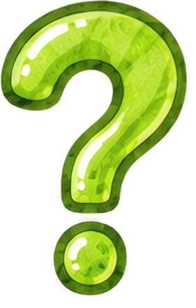 question mark green glowing cartoon icon Art & Design symbol