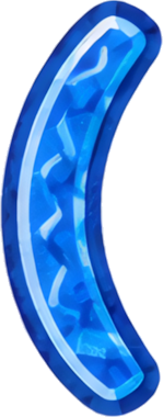 blue crescent glowing curved ice crystal parentheses symbol