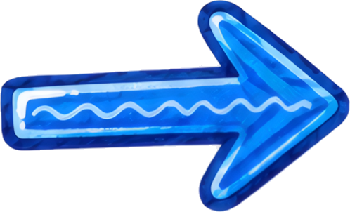 blue arrow neon effect right direction wavy line glowing outline symbol