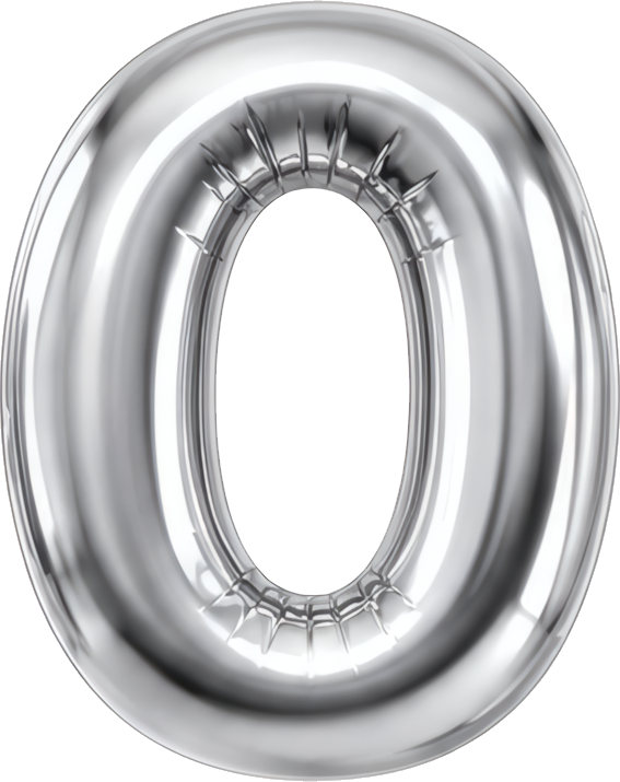 silver balloon number zero metallic sheen party decoration religious culture icon number birthday balloon 