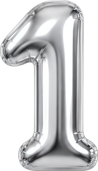 silver number one balloon metallic sheen party decoration religious culture icon number birthday balloon 1