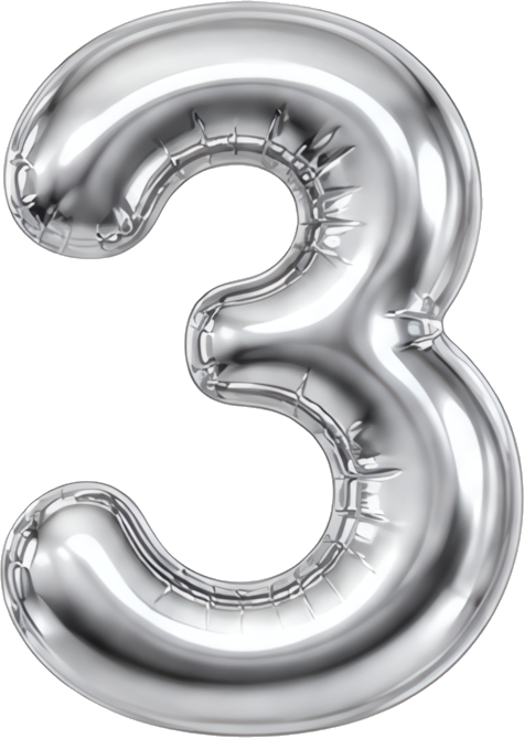 silver balloon number three metallic texture festival decoration celebration item Modern Design Patterns Patterns religious culture icon