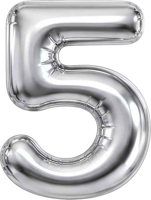 silver number 5 balloon metallic sheen party decoration religious culture icon number birthday balloon 5