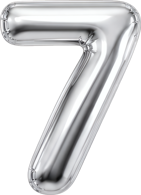 silver number seven balloon metallic texture reflective Modern Design Patterns Patterns