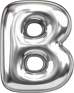 silver balloon letter B metallic 3D Modern Design Patterns Patterns letters English letters