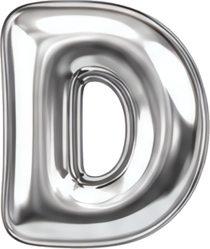 letter D metallic texture 3D relief silver sheen smooth surface Modern Design Patterns Patterns letters English letters silver balloon