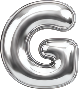 silver balloon letter G metallic 3D Modern Design Patterns Patterns letters English letters