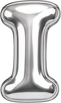 silver letter I metallic texture balloon shape 3D effect Modern Design Patterns Patterns letters English letters balloon