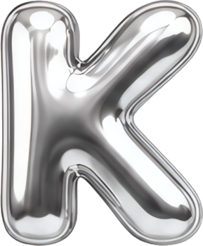 silver letter K metallic texture balloon font 3D effect Modern Design Patterns Patterns letters English letters balloon