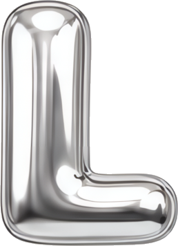 letter L silver balloon metallic texture 3D shape festive decoration Modern Design Patterns Patterns letters English letters silver balloon