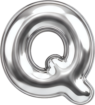 silver letter Q metallic texture balloon shape reflective surface Modern Design Patterns Patterns letters English letters balloon