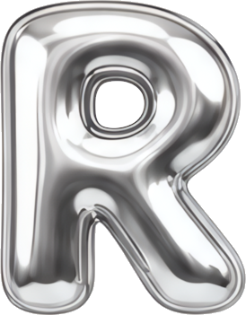 silver letter R metallic texture balloon font 3D effect Modern Design Patterns Patterns letters English letters balloon