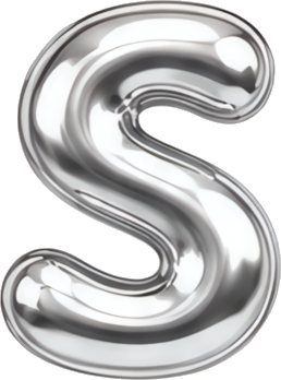 silver letter S balloon metallic sheen 3D letters English letters