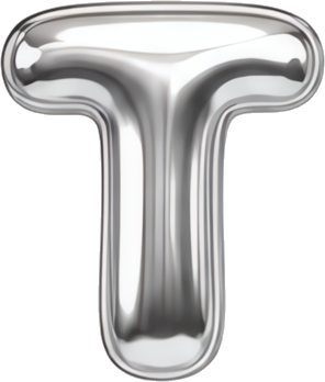 silver letter T metallic texture balloon shape 3D effect Modern Design Patterns Patterns letters English letters balloon