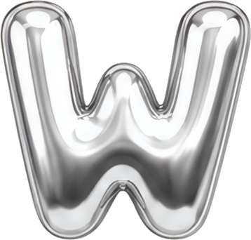 silver letter W balloon font metallic texture 3D effect Modern Design Patterns Patterns letters English letters balloon