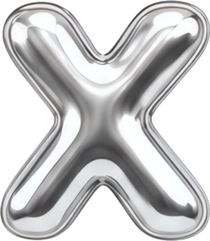 silver letter X metallic texture balloon shape reflective surface Modern Design Patterns Patterns letters English letters balloon
