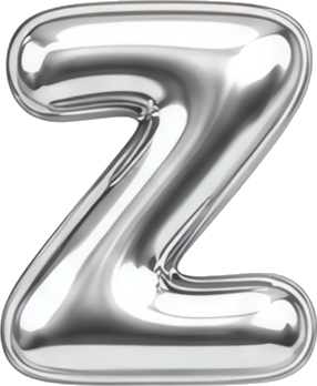 silver letter Z metallic texture balloon shape 3D effect Modern Design Patterns Patterns letters English letters balloon