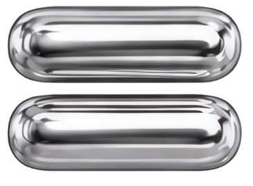 metal cylinder silver sheen smooth surface industrial component symmetrical arrangement