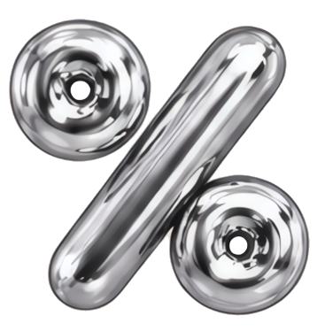 percent sign metallic texture 3D icon silver shiny Modern Design Patterns Patterns symbol balloon three-dimensional