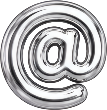 email symbol internet communication logo silver balloon three-dimensional