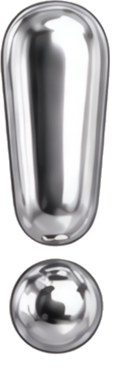 exclamation mark metallic texture silver highlight 3D Modern Design Patterns Patterns symbol balloon three-dimensional